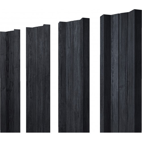 Штакетник М-образный А с прямым резом 0,45 Print Premium Grey Wood TwinColor