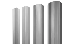Штакетник М-образный А фигурный 0,45 PE RAL 9006бело-алюминиевый