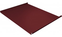 Фальц двойной стоячий Grand Line 0,5 Satin Matt с пленкой на замках RAL 3005 красное вино