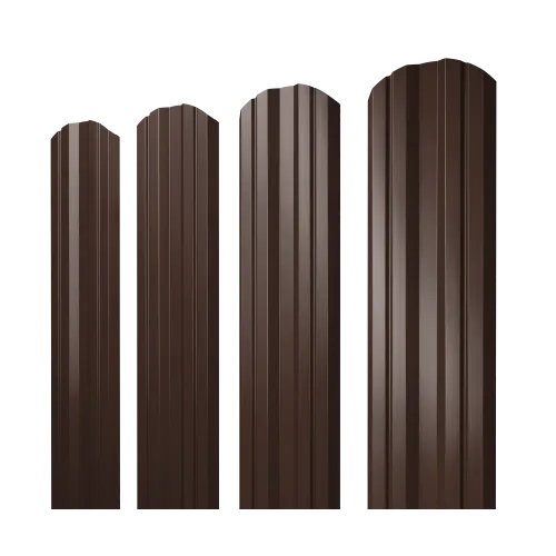 Штакетник Twin фигурный 0,5 Drap TX RAL 8017 шоколад