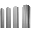 Штакетник П-образный А фигурный 0,5 Satin RAL 9006бело-алюминиевый