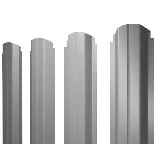 Штакетник П-образный А фигурный 0,5 Satin RAL 9006бело-алюминиевый