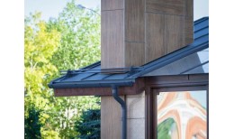 Фальц двойной стоячий Line Grand Line 0,5 GreenCoat Pural BT, matt с пленкой на замках RR 32 темно-коричневый (RAL 8019 серо-коричневый)