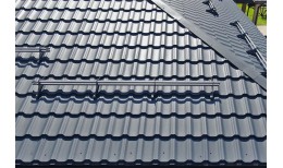 Металлочерепица квинта плюс Grand Line 0,5 Satin Matt RAL 7024 мокрый асфальт