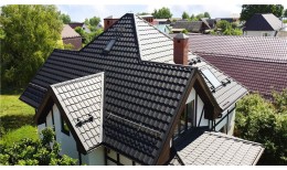 Металлочерепица квинта плюс Grand Line 0,5 PurLite Matt RAL 9005 черный