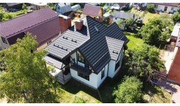 Металлочерепица квинта плюс Grand Line 0,5 PurLite Matt RAL 9005 черный