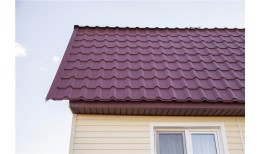 Металлочерепица камея 0,5 Satin Matt RAL 3005 красное вино