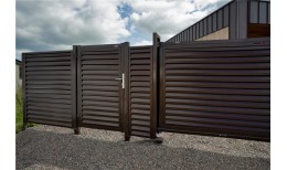 Нащельник (для калиток и ворот) 25х35 жалюзи Milan, Tokyo, Palermo 0,45 PE-Double с пленкой RAL 8017 шоколад (L1,68)