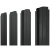 Штакетник П-образный В с прямым резом фигурный 0,45 PE-Double RAL 7016 антрацитово-серый