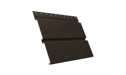 Софит металлический Квадро брус с перфорацией 0,45 Drap TX с пленкой RR 32 темно-коричневый