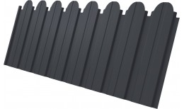 Профнастил C10B фигурный Grand Line 0,45 ПЭ слим RAL 7024 мокрый асфальт