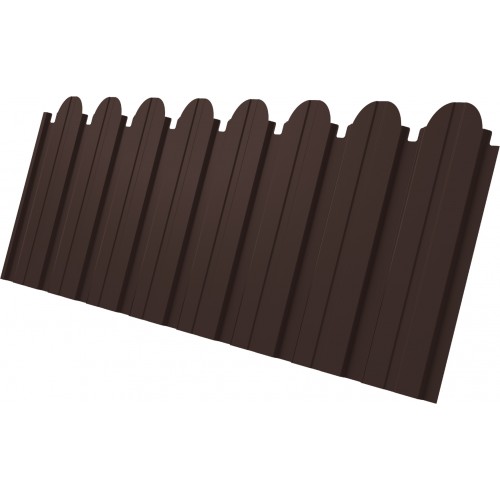 Профнастил C10B фигурный Grand Line 0,45 ПЭ слим RAL 8017 шоколад