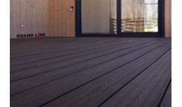 Террасная доска Grand Line 140 мм вельвет и тиснение Графит 3м