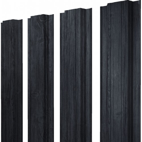 Штакетник Прямоугольный с прямым резом 0,45 Print Premium Grey Wood TwinColor