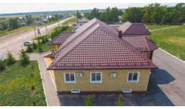 Металлочерепица камея Grand Line 0,5 PurLite Matt RAL 3005 красное вино