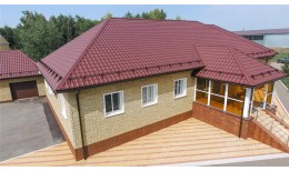 Металлочерепица камея Grand Line 0,5 PurLite Matt RAL 3005 красное вино