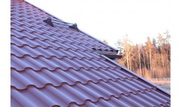 Металлочерепица кредо Grand Line 0,5 PurLite Matt RAL 3005 красное вино