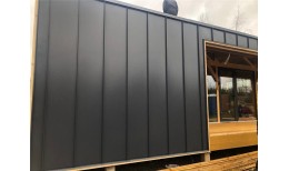 Кликфальц Pro Gofr Grand Line 0,5 Satin с пленкой на замках RAL 7024 мокрый асфальт