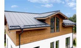 Фальц двойной стоячий Grand Line 0,5 Rooftop Бархат с пленкой на замках RAL 7024 мокрый асфальт