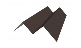 Угол внутренний фибросайдинга Slim 0,5 Satin с пленкой RR 32 темно-коричневый (2м)