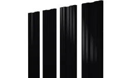 Штакетник Twin с прямым резом 0,5 Velur X RAL 9005 черный