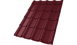 Металлочерепица камея 0,5 Satin Matt TX RAL 3005 красное вино