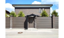 Нащельник (для калиток и ворот) 25х35 жалюзи Milan, Tokyo, Palermo 0,45 Drap ST с пленкой RR 32 темно-коричневый (L1,68)