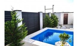 Нащельник (для калиток и ворот) 25х35 жалюзи Milan, Tokyo, Palermo 0,5 Rooftop Бархат с пленкой RAL 9005 черный (L2,0)