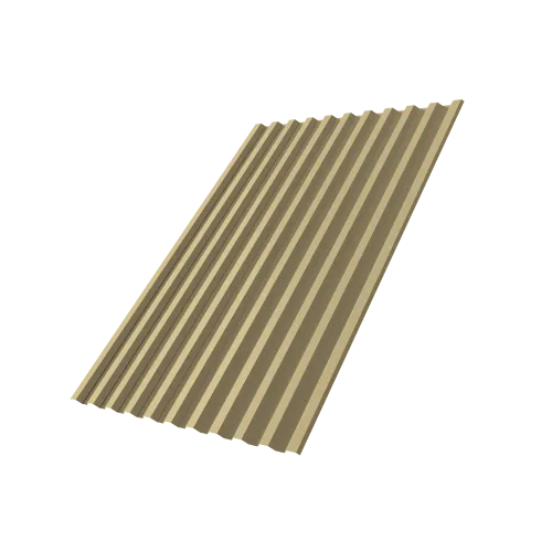 Профнастил С21R 0,45 PE lite с пленкой RAL 1014 слоновая кость