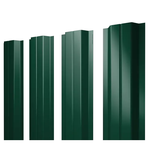 Штакетник П-образный A с прямым резом 0,4 PE-Double RAL 6005 зеленый мох