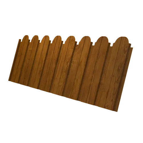Профнастил C10B фигурный 0,45 Print Elite Golden Wood TwinColor