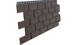 Фасадная панель Grand Line Состаренный кирпич Design Plus кофе с черным швом