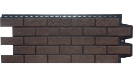 Фасадная панель Grand Line Состаренный кирпич Design Plus кофе с черным швом