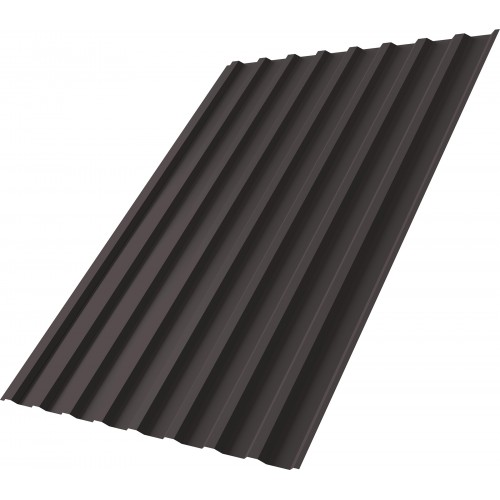 Профнастил С20B Grand Line 0,5 PurPro с пленкой RR 32 темно-коричневый