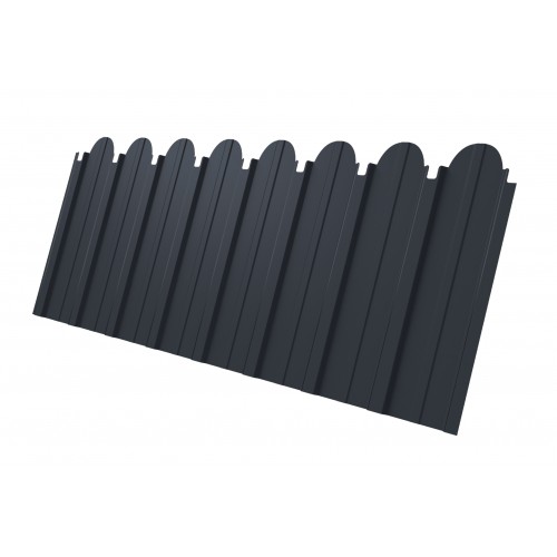 Профнастил C10A фигурный Grand Line 0,4 ПЭ матовый RAL 7024 мокрый асфальт