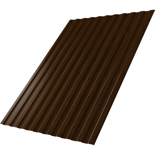 Профнастил С8A v01 Grand Line 0,45 Print Elite с пленкой Choco Wood TwinColor