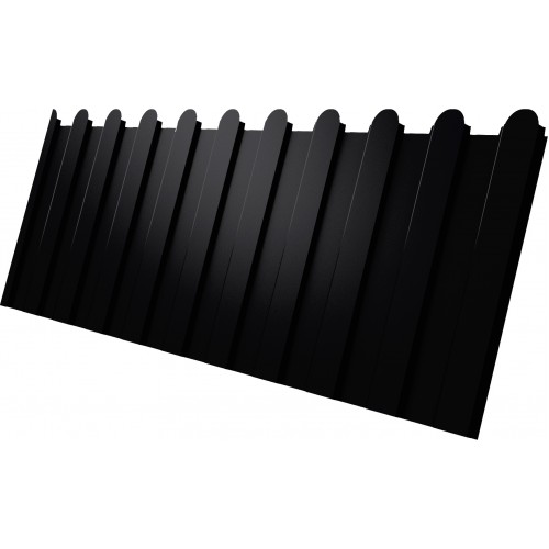 Профнастил С8A v02 фигурный Grand Line 0,4 PE-Matt-Double RAL 9005 черный