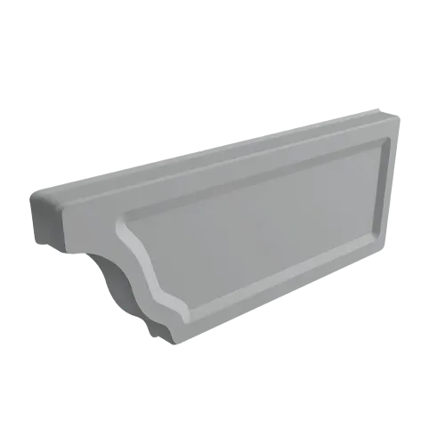 Заглушка желоба правая Vortex Проект 210мм RAL 7004 сигнальный серый