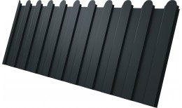 Профнастил С8A в02 фигурный Grand Line 0,5 GreenCoat Pural БТ матовый с пленкой RR2Н3 (RAL 7016 антрацитово-серый)