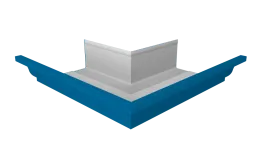 Угол желоба со сварным швом наружный Vortex Проект 210мм RAL 5005 сигнальный синий