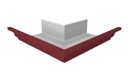 Угол желоба со сварным швом наружный Vortex Проект 210мм RAL 3005 красное вино