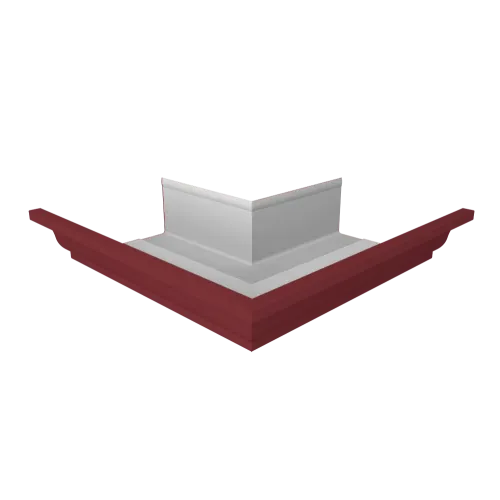 Угол желоба со сварным швом наружный Vortex Проект 210мм RAL 3005 красное вино