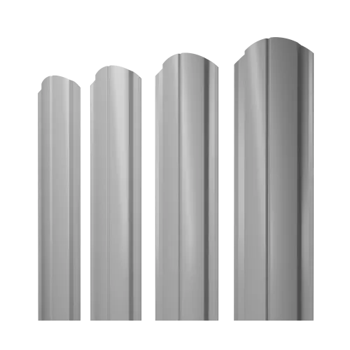 Штакетник Полукруглый Slim фигурный 0,45 PE RAL 7004 сигнальный серый