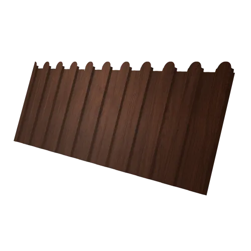 Профнастил C8A фигурный 0,45 Print Elite Choco Wood TwinColor