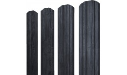 Штакетник Twin фигурный 0,45 Print Premium Grey Wood TwinColor