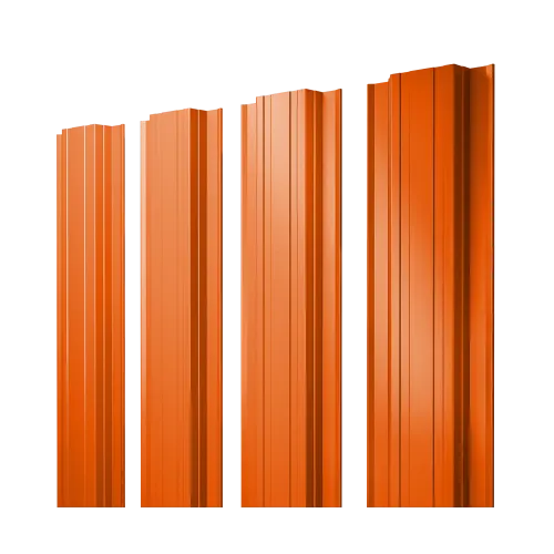Штакетник Прямоугольный с прямым резом 0,45 PE RAL 2004 оранжевый