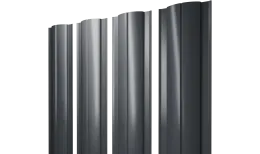 Штакетник Круглый с прямым резом 0,45 PE RAL 7024 мокрый асфальт