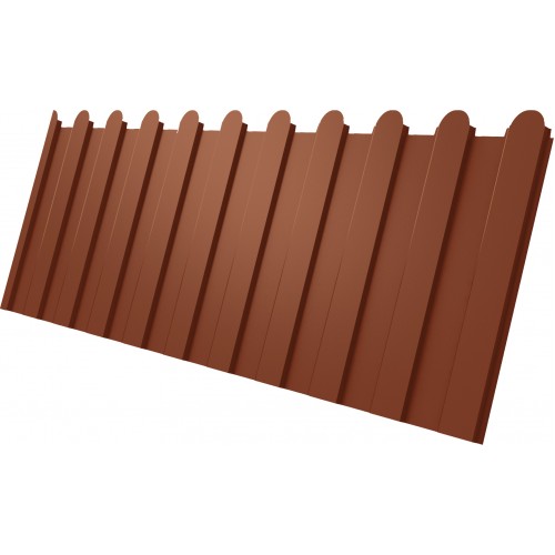 Профнастил С8A v02 фигурный Grand Line 0,45 Drap RAL 8004 терракота