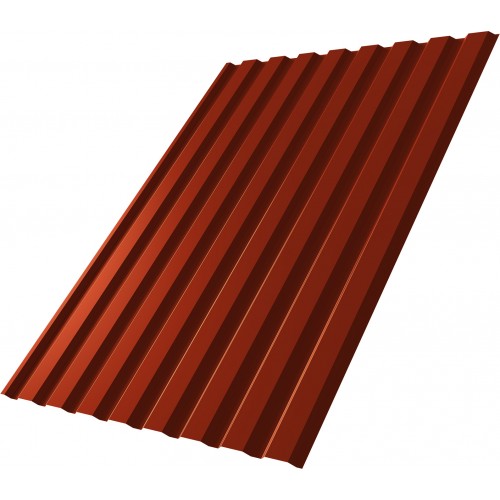 Профнастил С20A Grand Line 0,5 Satin с пленкой RAL 8004 терракота
