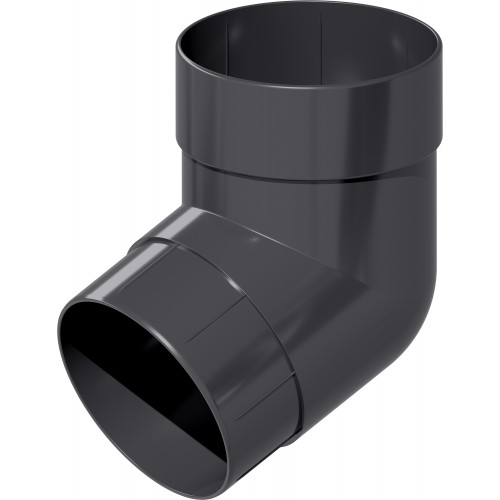 Колено трубы 67 град. Дизайн 100 ПВХ Grand Line графит (RAL 7024)